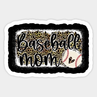 Baseball Mom Leopard   Baseball Mom Sticker